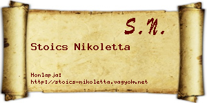 Stoics Nikoletta névjegykártya